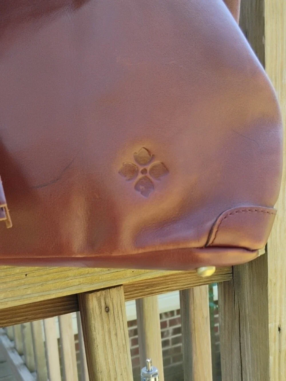 Patricia Nash Leather Whitney Drawstring Tote Bag - 3 Compartment _ Cross. Strap - Picture 3 of 15